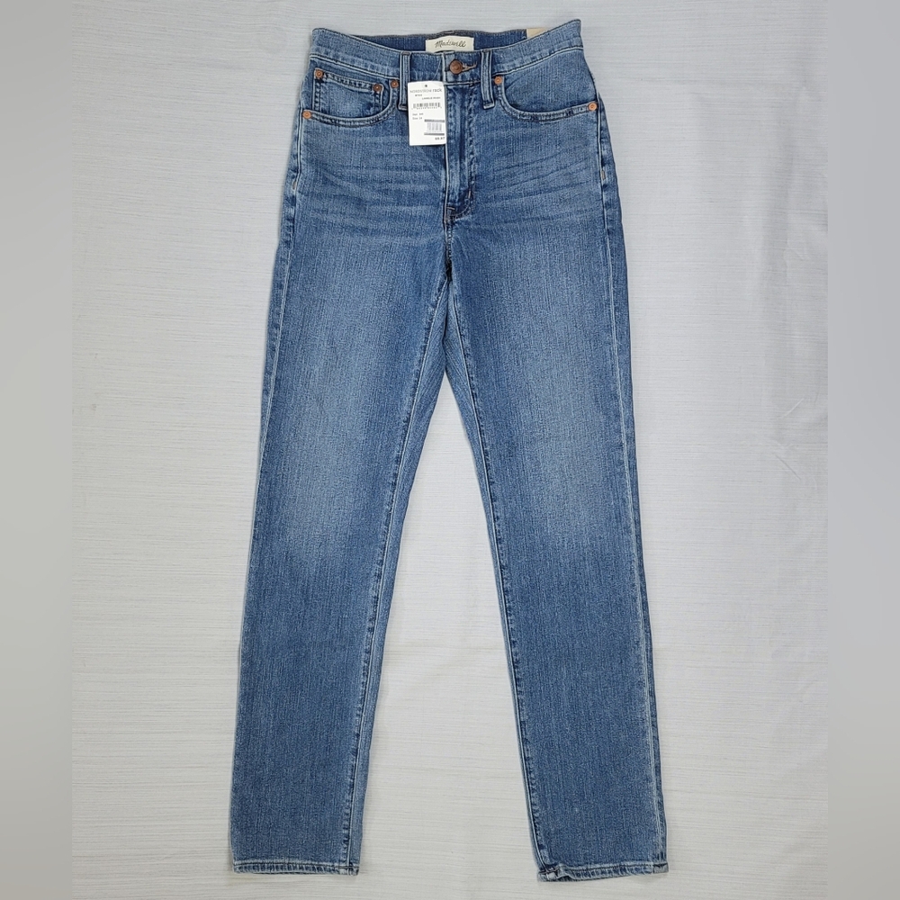 Madewell The High Rise Slim Boyjean Jeans Womens 24 Blue Linneus Wash NWT